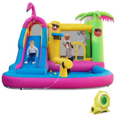 #ad Kids Inflatable Bounce Castle House Jumping climbing Water Slide w 735W Blower $358.97