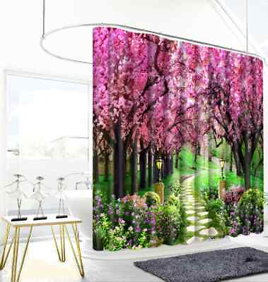 #ad A Garden Of Flowers 3D Shower Curtain Polyester Bathroom Decor Waterproof AU $33.33
