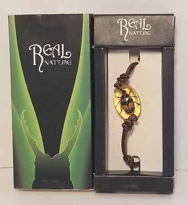 #ad Real Nature Real Bug Bracelet Lucky Golden Chafer Beetle Jewelry NIB $14.04