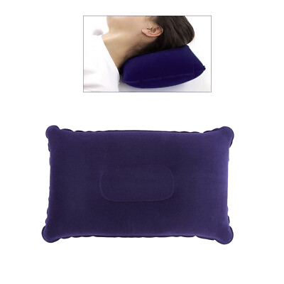 #ad 2pcs PVC Flocking Inflatable Pillows Ultralight Neck Pillows Portable Inflation $9.39