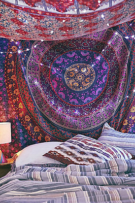 #ad WALL DECOR HIPPIE TAPESTRIES BOHEMIAN MANDALA TAPESTRY WALL HANGING INDIAN THROW $25.99