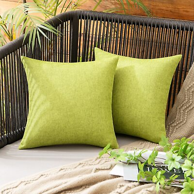 #ad Pack of 2 Outdoor Waterproof Throw Pillow Covers Decorative Solid Polyester L... $21.07