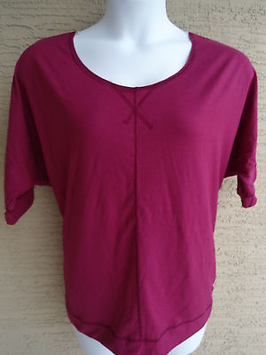 #ad NEW JUST MY SIZE 1X SOFT JERSEY KNIT 3 4 DOLMAN SLEEVE TEE TOP BERRY $10.00