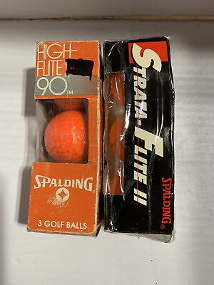 #ad #ad Vtg Spalding High Flite 90 Golf Balls amp; Strata Flite II Both Orange With Box $9.98