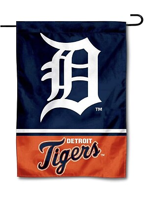 #ad MLB Detroit Tigers Garden Flag Double Sided MLB Tigers Premium Yard Flag $9.99