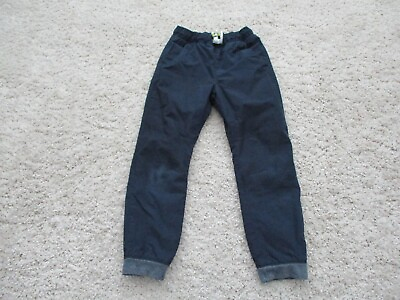 #ad Cat Jack Pants Boys 7 Blue Navy Lined Tapered Draw Strings Pockets Kids Winter $5.99