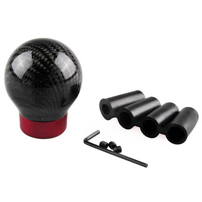 #ad ✨Universal Carbon Fiber Car Gear Shift Knob Head Shifter Lever Round Ball Shape $14.80