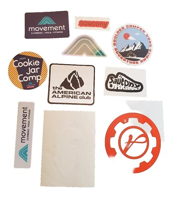 #ad 10x Hike Rock Climbing Outdoor Stickers Mixed Lot American Alpine Club Cotopaxi $10.46