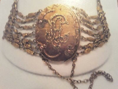 #ad Antique c1900 18K Gold Edwardian seven strand Monogram Bracelet STUNNING $4950.00