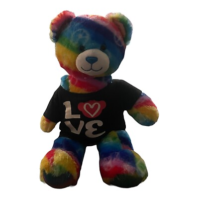 #ad Build a Bear Colorful Peace Bear 25th Anniversary Edition CELEBRATION PAW C $30.00