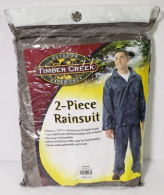 #ad Academy Timber Creek 2 Piece Rain Suit Size Large Tan NEW $18.90