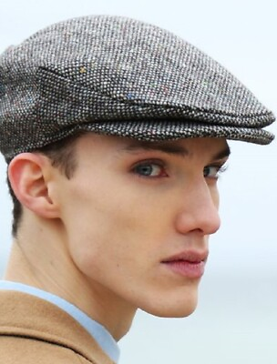 #ad Vintage Flat Cap Irish Donegal Wool Tweed Hat Made in Ireland $34.70