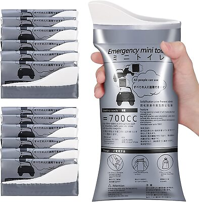 #ad Pack of 10 Disposable Urinal Bags Camping Pee Bags Unisex Urine Bag Vomit Bag $9.59