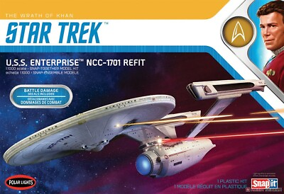 #ad Polar Lights Star Trek Khan#x27;s Counterattack U.S.S.Enterprise NCC 1701 Refurbishe $139.91