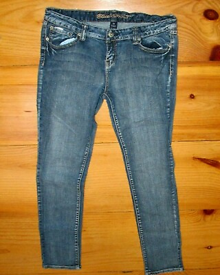 #ad Blue Asphalt Womens Size 13 Jeans Blue Medium Wash Straight Leg Stretch 5 Pocket $20.28