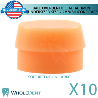#ad 10x Soft Silicone Cap Ø2.2mm Ball Attachment Abut ment Dental Im plant $59.00