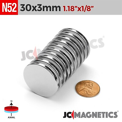 #ad 30mm x 3mm N52 Super Strong Round Disc Rare Earth Neodymium Magnet 30x3mm $36.00