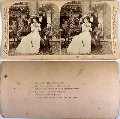 #ad Les mariés après la cérémonie Vintage albumen print 1900 Stéréo Tirage vintag EUR 59.00