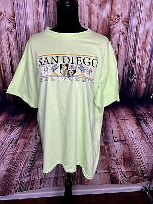#ad San Diego California T shirt Tee Lime green XL Unisex $21.00