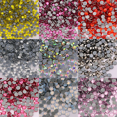 #ad Crystal AB Hot Fix Rhinestone Glitter Strass Iron On Stones For Fabric Garment $7.35