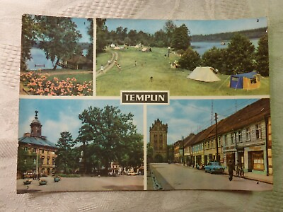 #ad Ak Old Postcard Templin Tent Space Lake Town Hall Berliner Goal 1967 Used $2.78