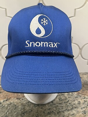 #ad Snomax Snow Generating Hat Rope Vintage SnapBack Ski Brand Blue $9.79
