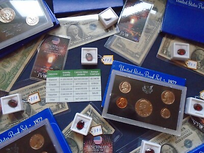 #ad Estate lot Sale Silver GOLD CURRENCY PROOF COINS RUBY 8 PC. LOTS INVEST $39.98