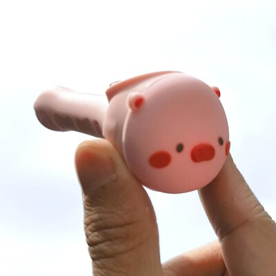 #ad 3.5quot; Mini Pink Pig Shape Bong Smoking Pipes Hookah Portable Silicone Hand Pipes $8.99
