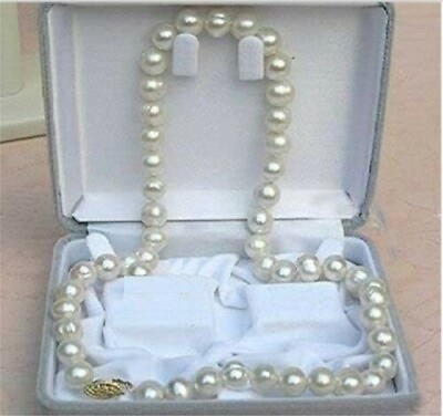 #ad 20 INCH HUGE AAA 9 10mm south sea white Baroque pearl necklace 14K GOLD CLASP $27.00