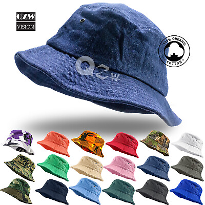 #ad Bucket Hat Cap Cotton Fishing Boonie Brim visor Sun Safari Summer Men Camping $9.89