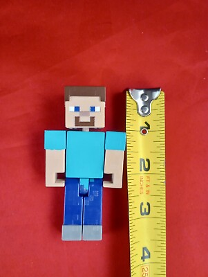 #ad Minecraft BOY MAN Brown Hair Blue Shirt Figure *198 D $9.00