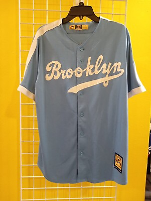 #ad #ad BROOKLYN DODGERS # 42 JACKIE ROBINSON C C MAJESTIC MLB JERSEY MENS L $99.00