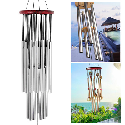 #ad 27 Tubes Large Wind Chimes Resonant Bell Chapel Bells Outdoor Church Garden Deco $9.97