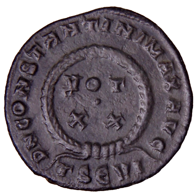 #ad Constantinus I 306 337 AE Follis Thessalonica VOT Wreath Roman Coin wCOA $73.04