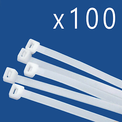 #ad 100 Pack Lot Pcs Qty 6quot; Inch Nylon Cable Zip Wire Tie 40 lbs Natural White $5.89