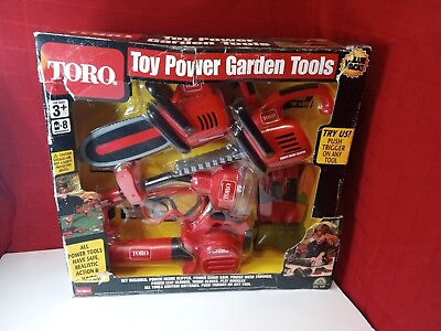 #ad Vtg NOS Y2K Toro Kids Toy Garden Lawn Power Tools Blower Chainsaw $60.00