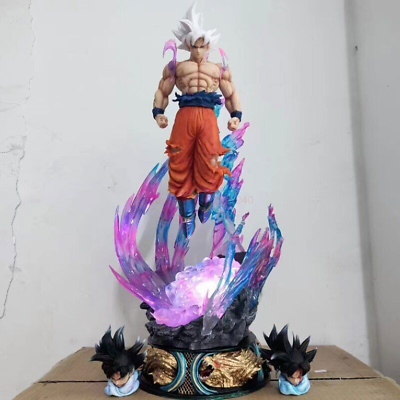 Anime Dragon Ball Super Son Goku Gk Figure With Led Light 3 Heads Ultra Instinct $31.90