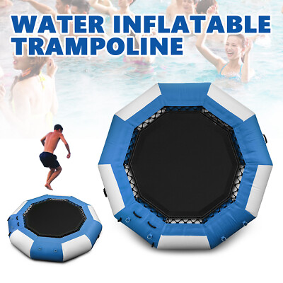 17Ft Inflatable Water Trampoline Round Inflatable Water Bouncer For Summer Swim $420.00