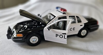 #ad Welly 1999 Crown Victoria Police Car Black White 1 24 Scale Diecast FREE SHIP $22.95