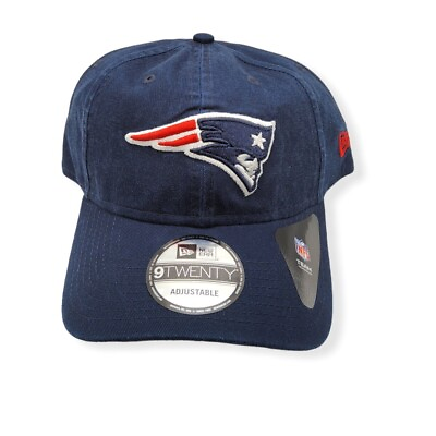 #ad New Era New England Patriots 9Twenty Navy Cotton Adjustable Strap Hat Slouch Cap $29.99