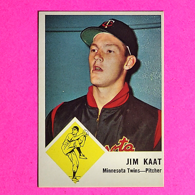 #ad 1963 Fleer Baseball #22 Jim Kaat HOF Twins Ex Mt Vintage Card $13.99