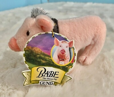 #ad Vintage GUND Mini Babe the Pig 4” Bean Bag Plush Toy New with Tag RARE CUTE $10.00