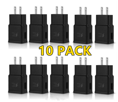 #ad 10Pk Adaptive Fast Charging Wall Charger For OEM Samsung Galaxy S8 S9 S10 LG BK $24.99