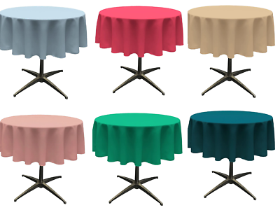 #ad 51quot; Round Tablecloth Polyester Poplin Table Cover for Events Pick a Color $12.99