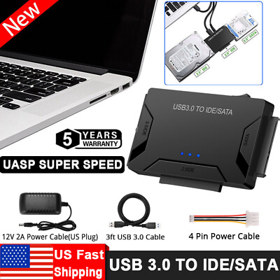 #ad USB 3.0 to SATAamp; IDE Converter External Hard Drive Adapter Kit 2.5quot; 3.5quot; Cable $11.38