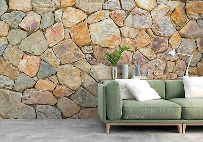 #ad 3D Stone Texture Wallpaper Wall Mural Removable Self adhesive 74 AU $349.99