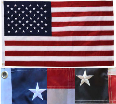 #ad 2#x27;x3#x27; FT American Flag USA US U.S. Embroidered Stars Sewn Stripes Brass Grommets $11.88