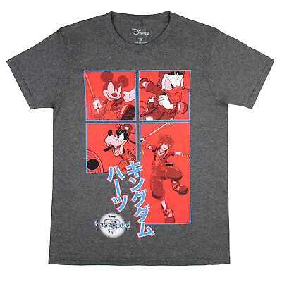 #ad Disney Mens#x27; Kingdom Hearts Characters In Action Grid Kanji T Shirt $12.95