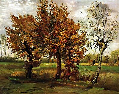 #ad Autumn Landscape with Four Trees by Vincent Van Gogh art painting print $9.99