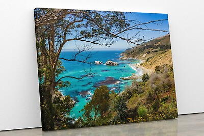 #ad Big Sur Print California Seascape Beach Themed Décor Ocean Metal Art Coastal $293.00